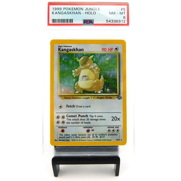 KANGASKHAN 1999 Jungle PSA 8 POKEMON Game Base Holo #5 NMT - Picture 1 of 3